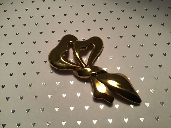 Large Monet Double Heart Brooch - image 5