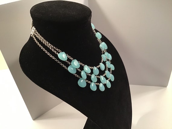 3 tiered statement necklace Bold Necklace Silver … - image 2