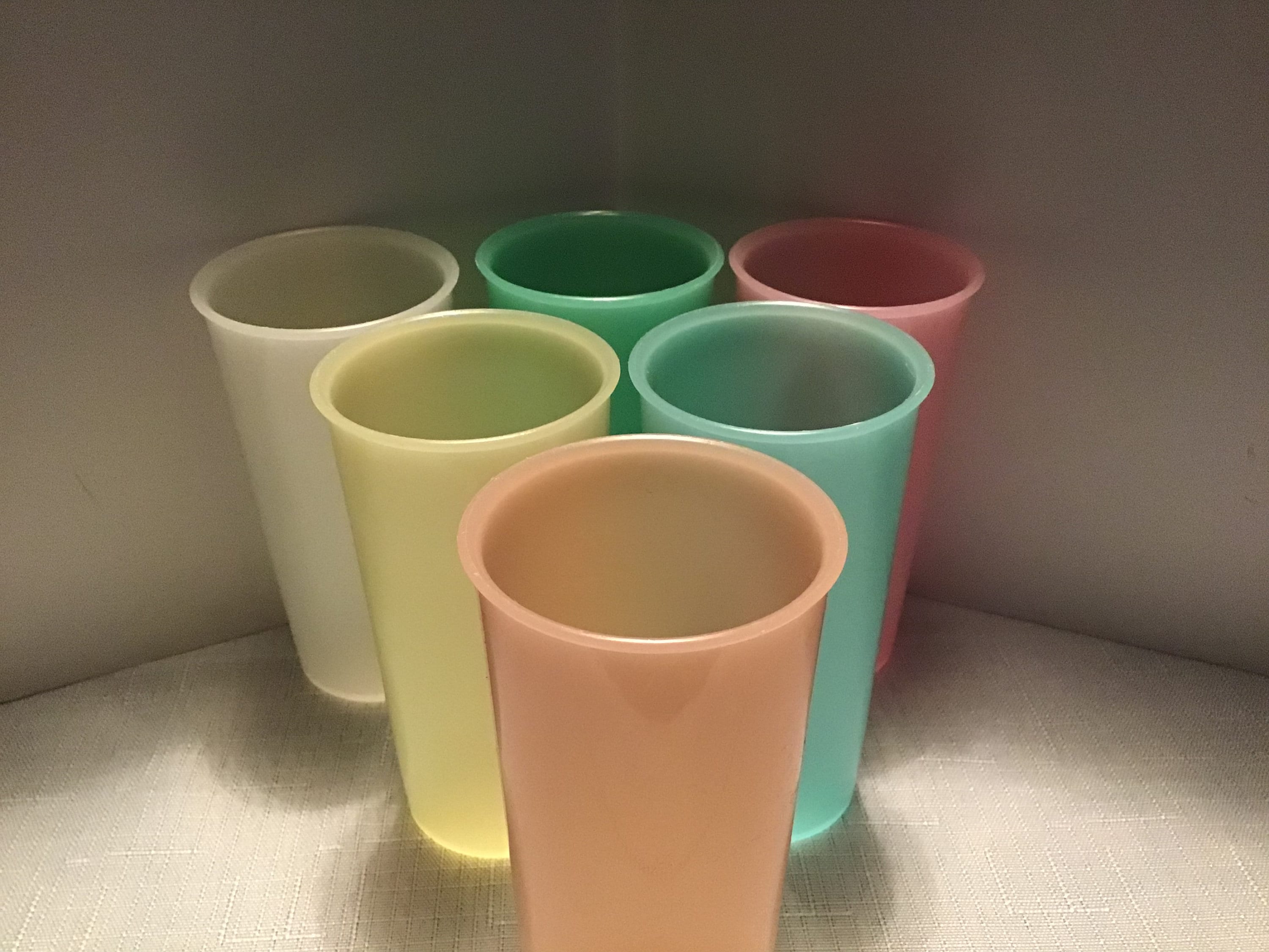 6 Tupperware 116 Tumblers Small Pastel Plastic Cups 