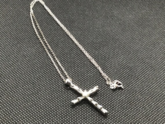 Sterling Silver Cross and Chain, Vintage early 20… - image 3