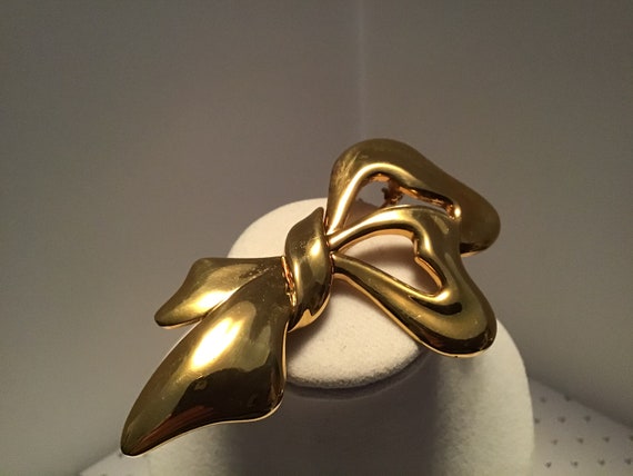 Large Monet Double Heart Brooch - image 4