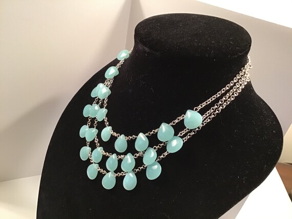 3 tiered statement necklace Bold Necklace Silver … - image 3