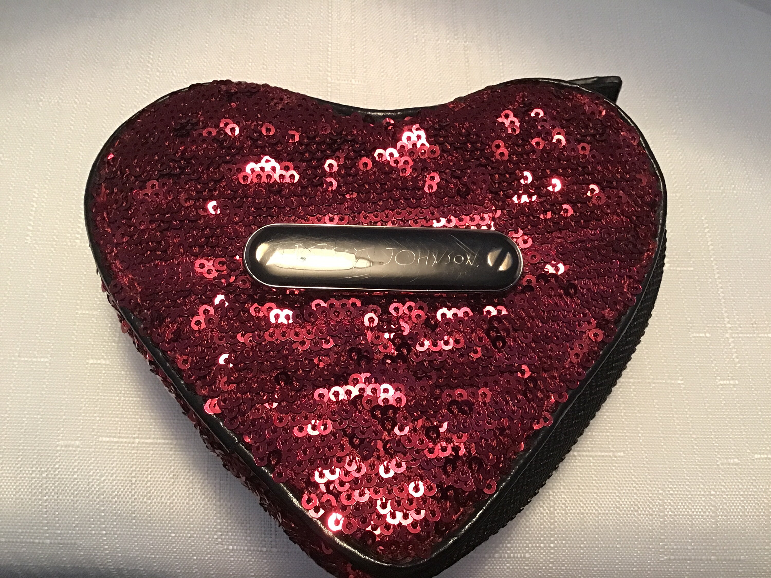 Betsey Johnson Coin Purse Heart Shape Red Bling Red Etsy