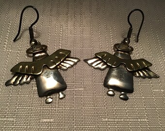 Angel Artisan Made Sterling Silver Dangle Earrings Spiritual Inspirational Dangle Earring Angel Charm Guardian Angel Gift