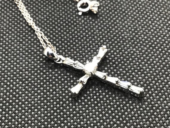 Sterling Silver Cross and Chain, Vintage early 20… - image 5