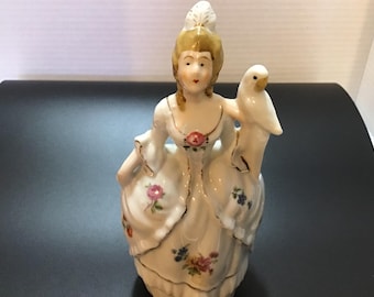 Victorian Lady Figurine Vintage Collectible Gifting Porcelain Made in Japan Label