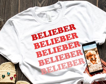 Belieber T-Shirt, Belieber Tshirt, Belieber Top, Belieber Shirt, Justin Bieber Shirt, Bieber Top, Justin Bieber Konzert Shirt, Bieber T