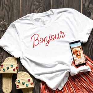 Bonjour Shirt Hello Shirt Bonjour Tee French Shirt France T-shirt Paris Shirt Oui Shirt    French Shirt, Paris Shirt, French Sayings