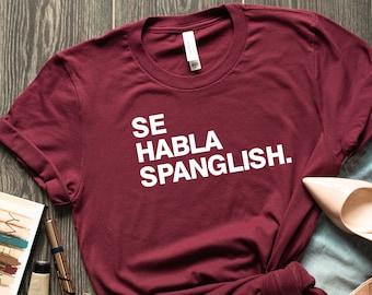 Se Habla Camisa Spanglish, Camiseta Latina Divertida, Camisa Spanglish, Camisa Latina, Camisa Mexicana, Mexicana, Camisa Bruja, Camisa Latina Power, Latina