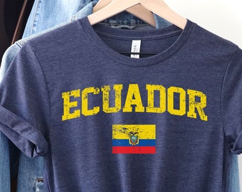 Ecuador-T-Stück, Ecuador-WM-2022-Hemd, Ecuador-Fußball-Team-Logo-T-Shirt, Ecuador-Fußball-Team-T-Shirt
