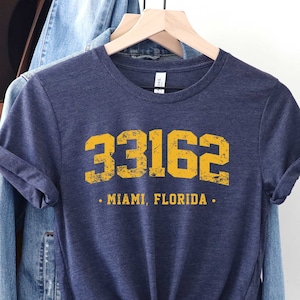 Zip Code T-Shirt, Miami Zip Code Shirt, Personalized Woman&#39;s Shirt, Personalized Tee, Cute T-Shirt, Hometown Shirt, Woman&#39;s Clothing