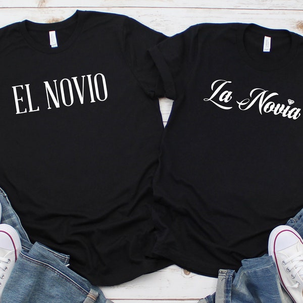 Novio and Novia, Wedding Shirts, Bride and Groom, Bride Shirt, EL Novio, La novia, Bride Gift, La Novia y el Novio, Regalo, Couple set