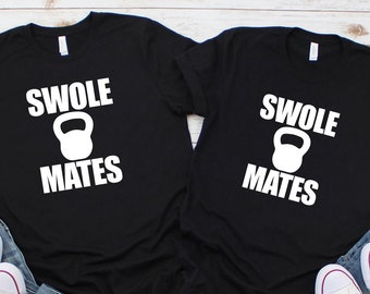 Couples Workout Shirts, Swolemates, Matching Couples, Gym shirts, Swole Mate Shirts, Couples Swolemates Tanks, Funny workout, Fitness couple