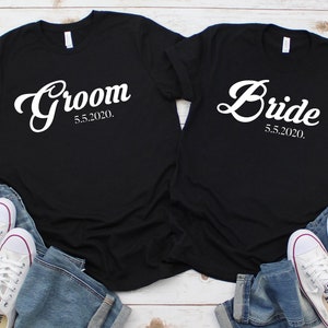 Bride Groom Custom shirts, couples shirts, bride and groom shirts, just married shirts, couple shirts, honeymoon shirts, mr and mrs shirts