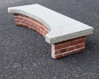 Freestyle Fingerboard Obstacles - Handmade Ramp: Charm City Ledge - Realistic Brick Curved Ledge