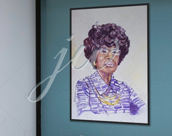 Shirley Chisholm Feminist Portrait Minimalist Print, Wall Art Decor ...