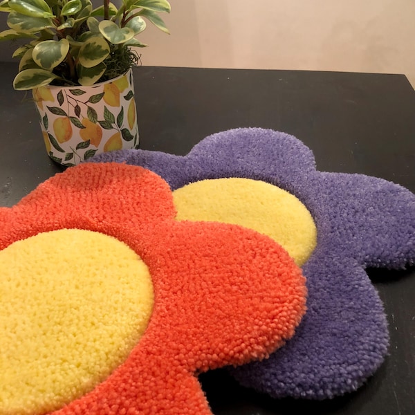 Alfombras florales, alfombras personalizadas, alfombras con mechones, mini alfombras, alfombras decorativas, alfombras hechas a mano, mini alfombras, DDP