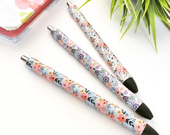 1 Personalized pen + 1 refill, gel pen, epoxy pen, personalized pen, flower pen