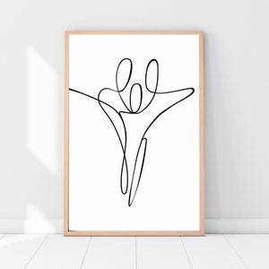 Family of Three Line Art | Family Art  | Abstract Wall Print | Minimalist | Love | Line Art | Home Deco