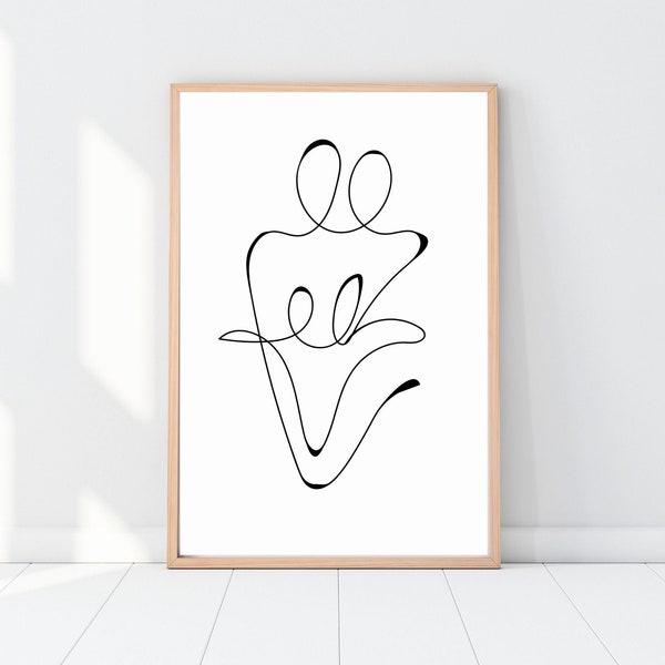 Family of Four Line Art | Family Art  | Abstract Wall Print | Minimalist | Love | Line Art | Home Deco