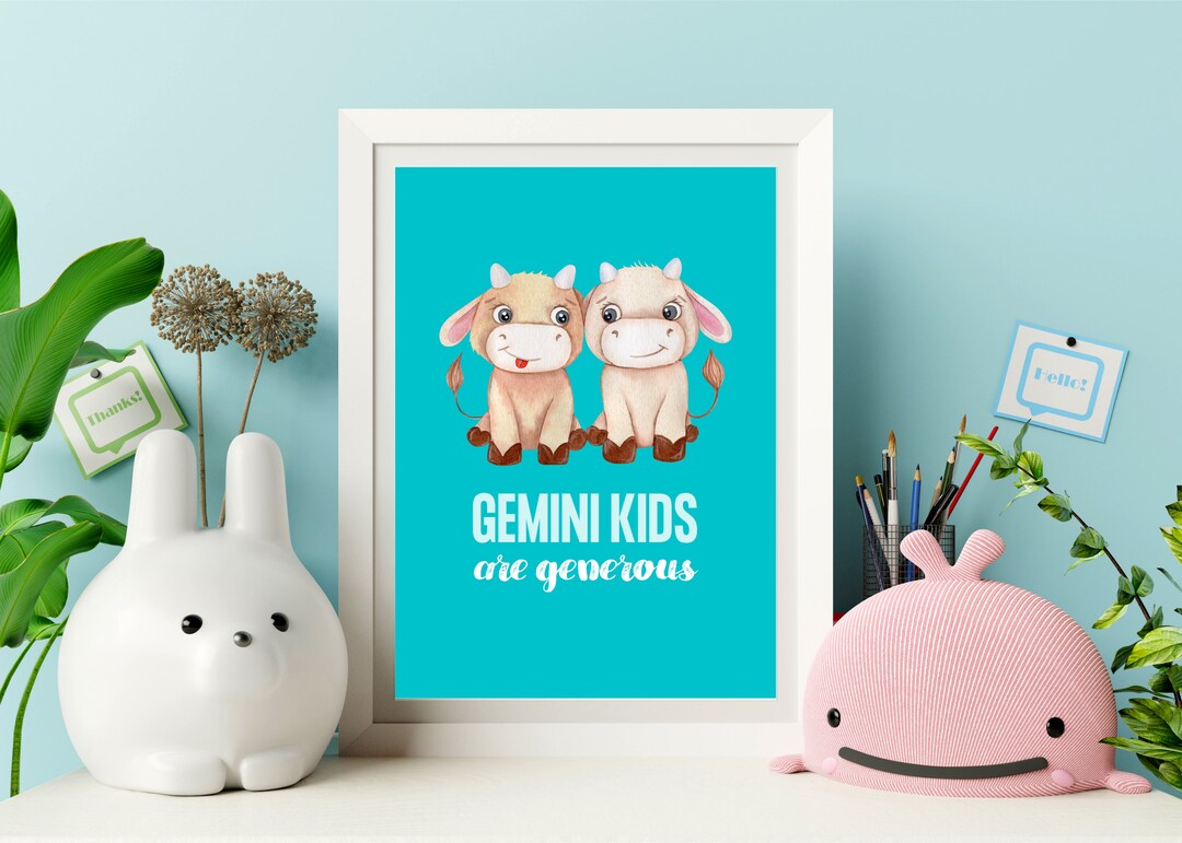 Gemini Kids | Kids Zodiac | Wall Art | Digital Download Art | Home ...