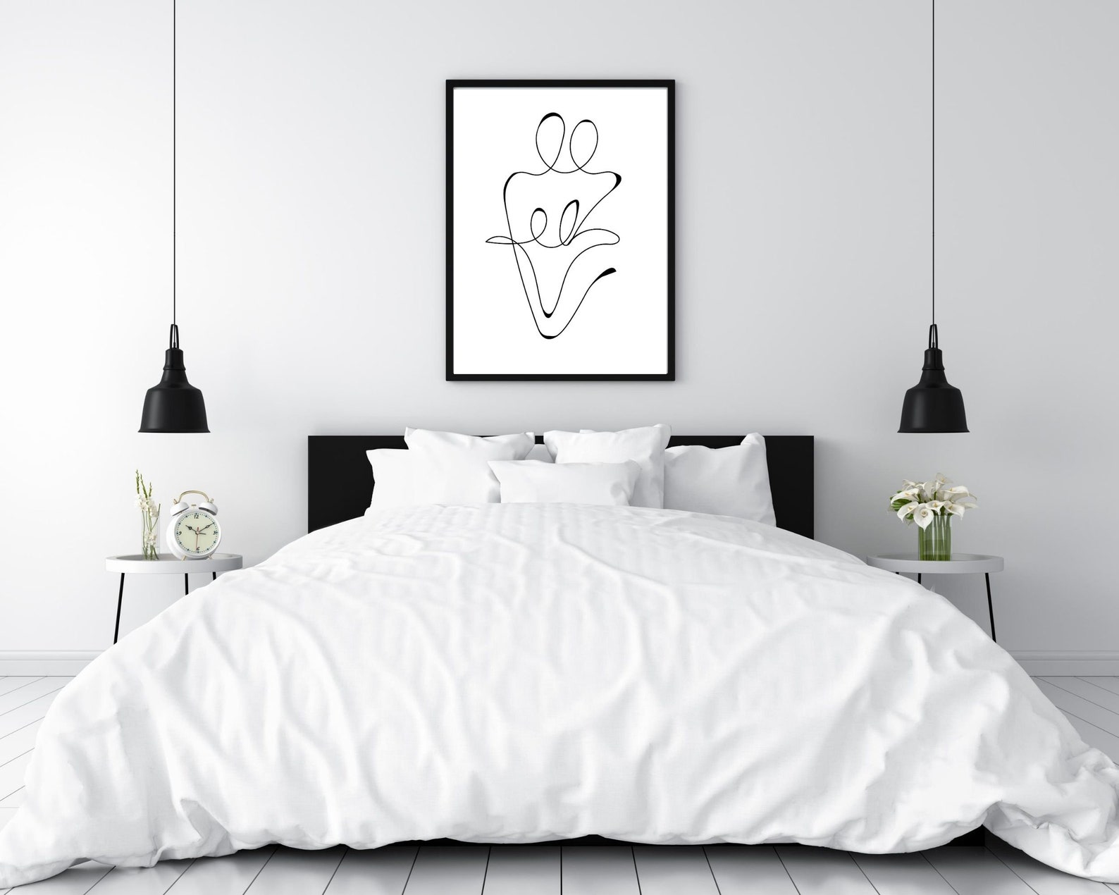 Family of Four Line Art Family Art Abstract Wall Print - Etsy