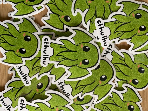 Lovecraft CTHULHU Chibi Autocollant Mignon, Cadeau Pour Lui, Cadeau Geek,  Créature Fantastique, Autocollant Halloween 