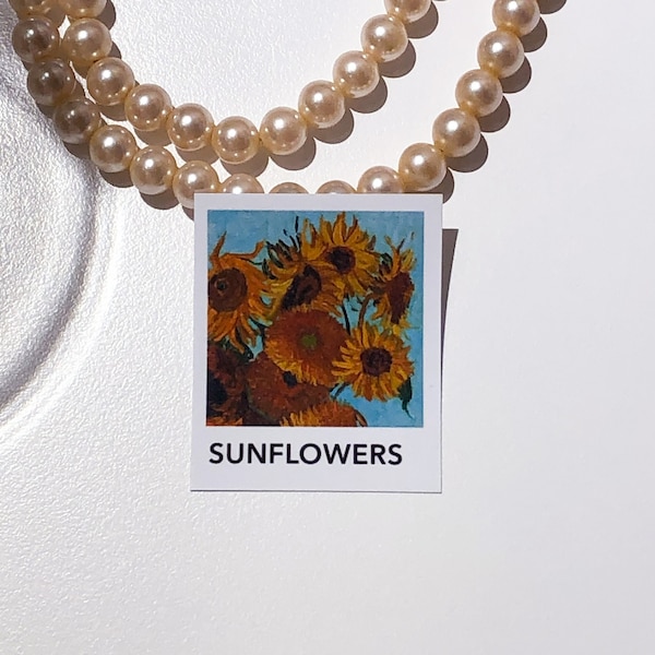 Pantone-style Sunflowers portrait | Van Gogh | Famous Paintings Sticker Collection
