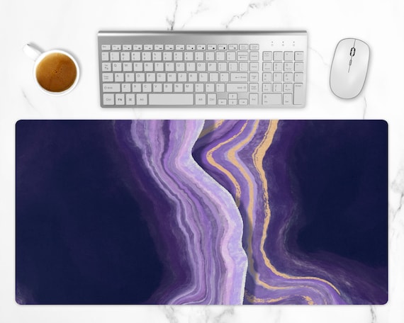Tappetino per Mouse da Gioco Grande 1000x500x4mm Tappetino Mouse XL Marmo Viola Stellato Gaming Mousepad Lavabile con Base in Gomma Antiscivolo per Tastiera Tappetino Scrivania Ufficio PC