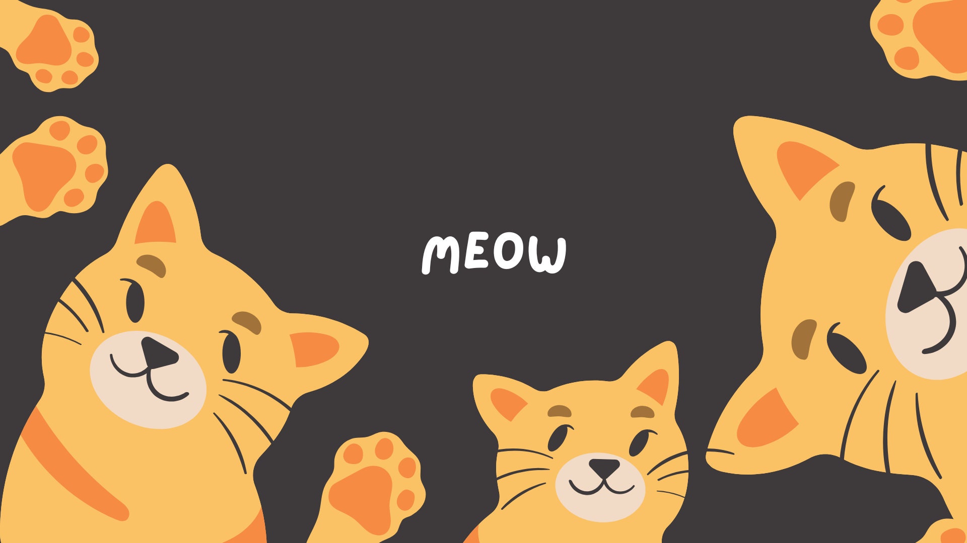 Cute Kawaii Cats Large Mousepad, Pet Animal Meow Kitten Desk Mat ...