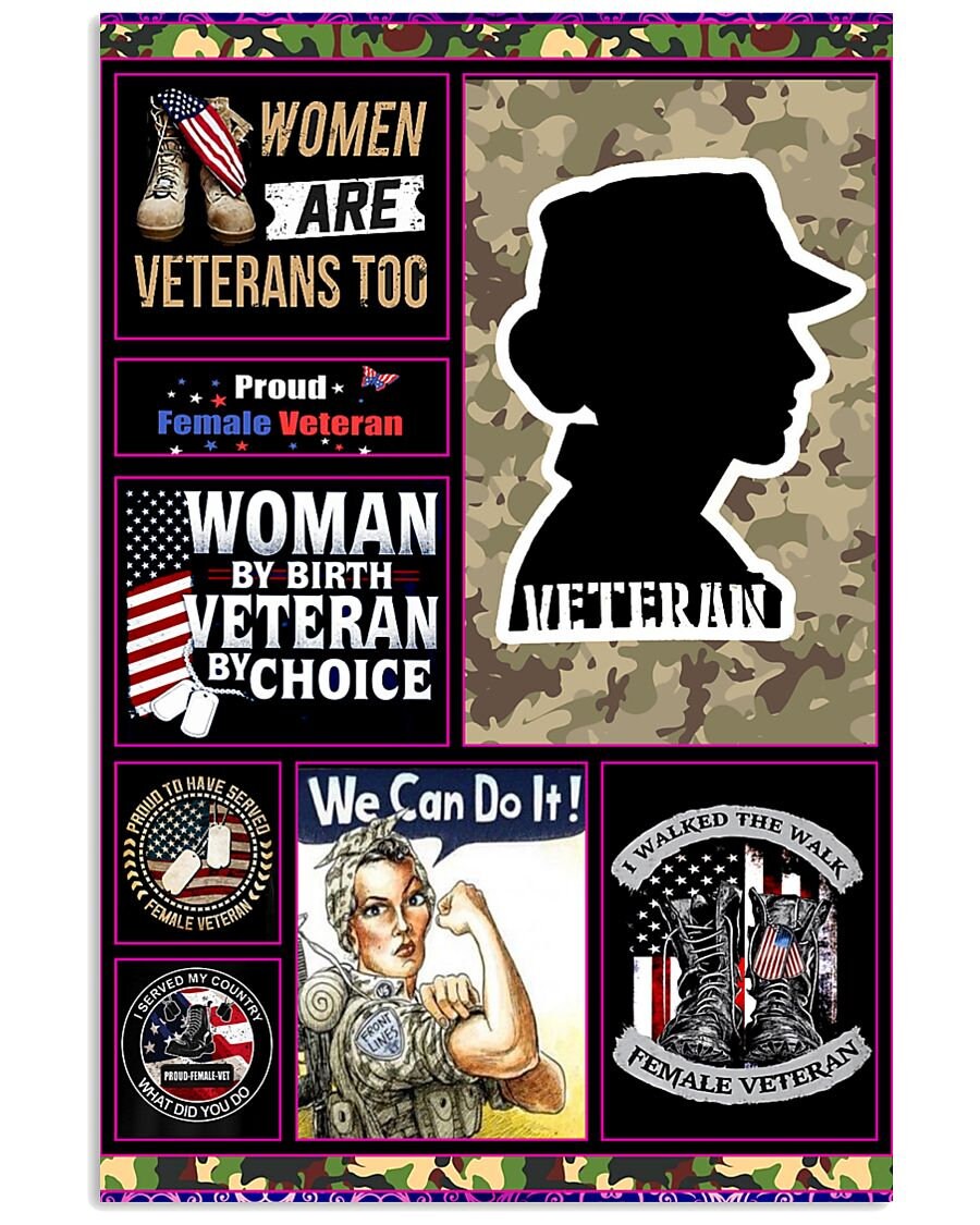 Proud Female Veteran Print Canvas Wall Art Poster Anniversary Etsy