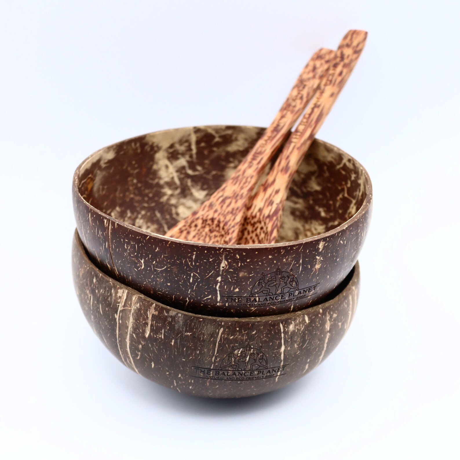 Natural Coconut Bowls Spoons Handmade Set of 2 With Spoons Etsy UK