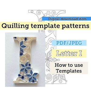 Quilling template, Quilling letter, Quilling patterns, quilling template patterns, quilling flowers, quilling kit, instant download, initial