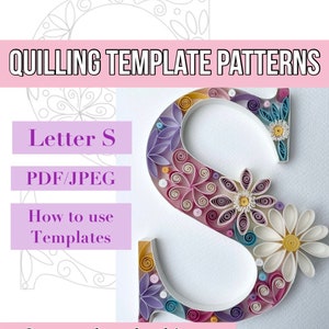 Quilling template, Quilling letter, Quilling patterns, quilling template patterns, quilling flowers, quilling kit, instant download, initial