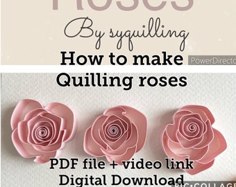 How to make quilling rose/ quilling tutorial/ quilling for beginners / digital download/ video tutorial / quilling technique