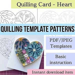 Quilling template, Quilling card, Quilling patterns, quilling template patterns, quilling flowers, quilling kit, instant download