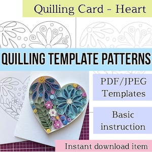 Quilling template, Quilling card, Quilling patterns, quilling template patterns, quilling flowers, quilling kit, instant download