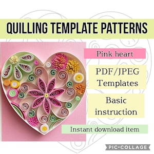 Quilling template, Quilling card, Quilling patterns, quilling template patterns, quilling flowers, quilling kit, instant download