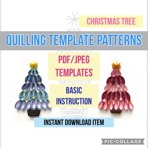Quilling template, Quilling art, Christmas DIY, quilling template patterns, quilling kit, instant download, Christmas tree, Christmas art