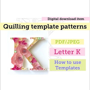 Modelo de quilling, carta de quilling, padrões de quilling, padrões de modelo de quilling, flores de quilling, kit de quilling, download instantâneo, inicial