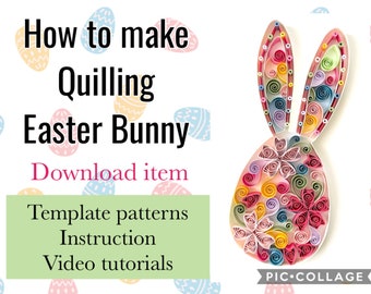 Quilling template patterns  , Easter craft, Quilling Sakura, Easter Bunny art, Quilling flower, Quilling tutorial, Video tutorial, download