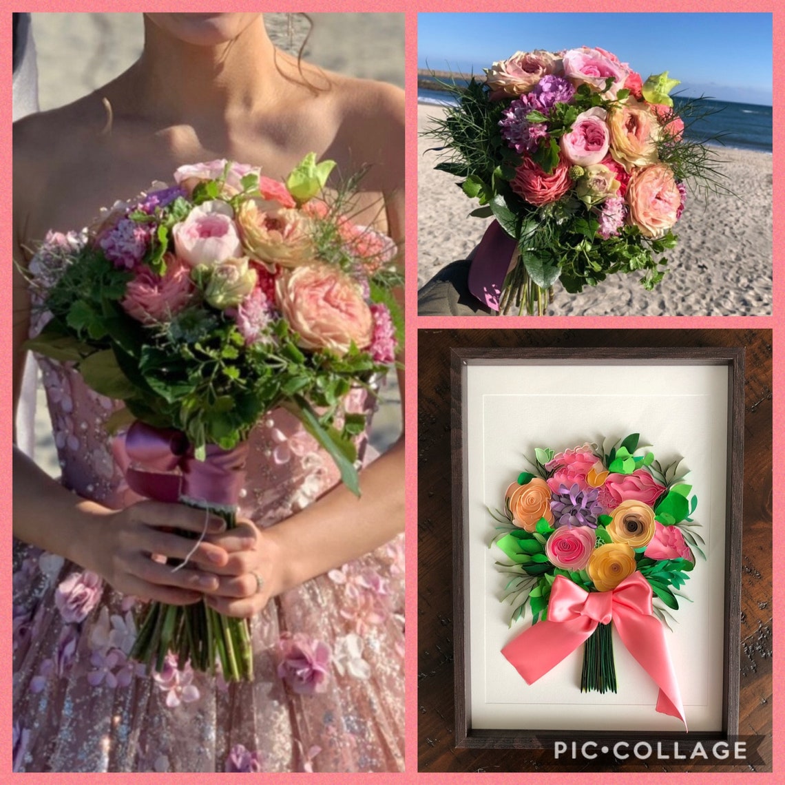 Wedding Keepsake Personalized Wedding Bouquet Portrait | Etsy