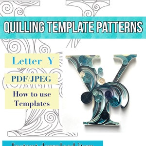 Plantilla de quilling, Carta de quilling, Patrones de quilling, patrones de plantilla de quilling, flores de quilling, kit de quilling, descarga instantánea, inicial