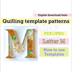 Modelo de quilling, carta de quilling, padrões de quilling, padrões de modelo de quilling, flores de quilling, kit de quilling, download instantâneo, inicial