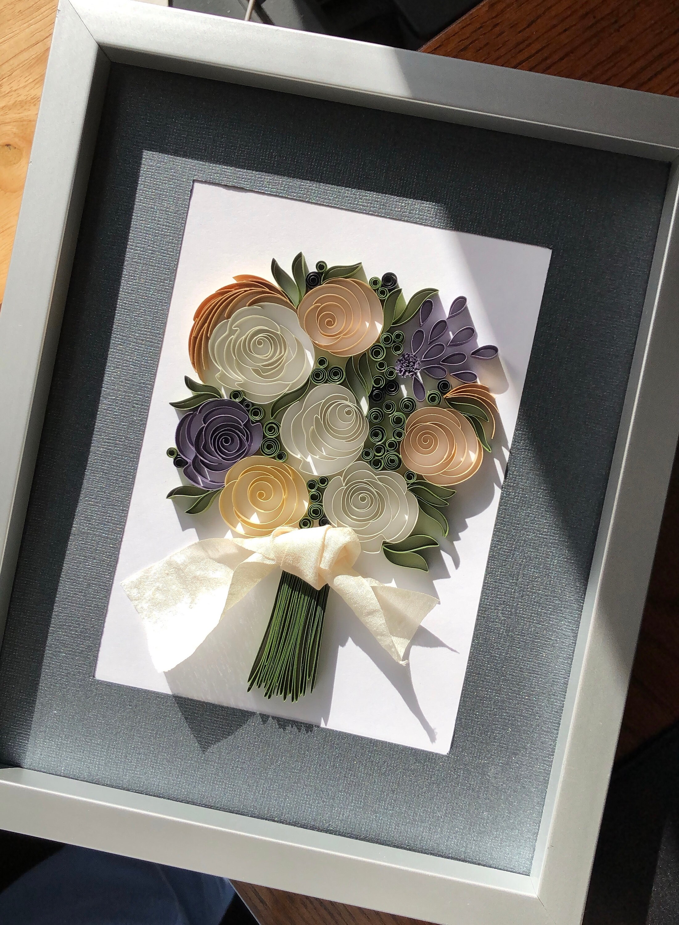 Elegant Flower Bouquet Wall Art Paper Flower Art Quilling Etsy