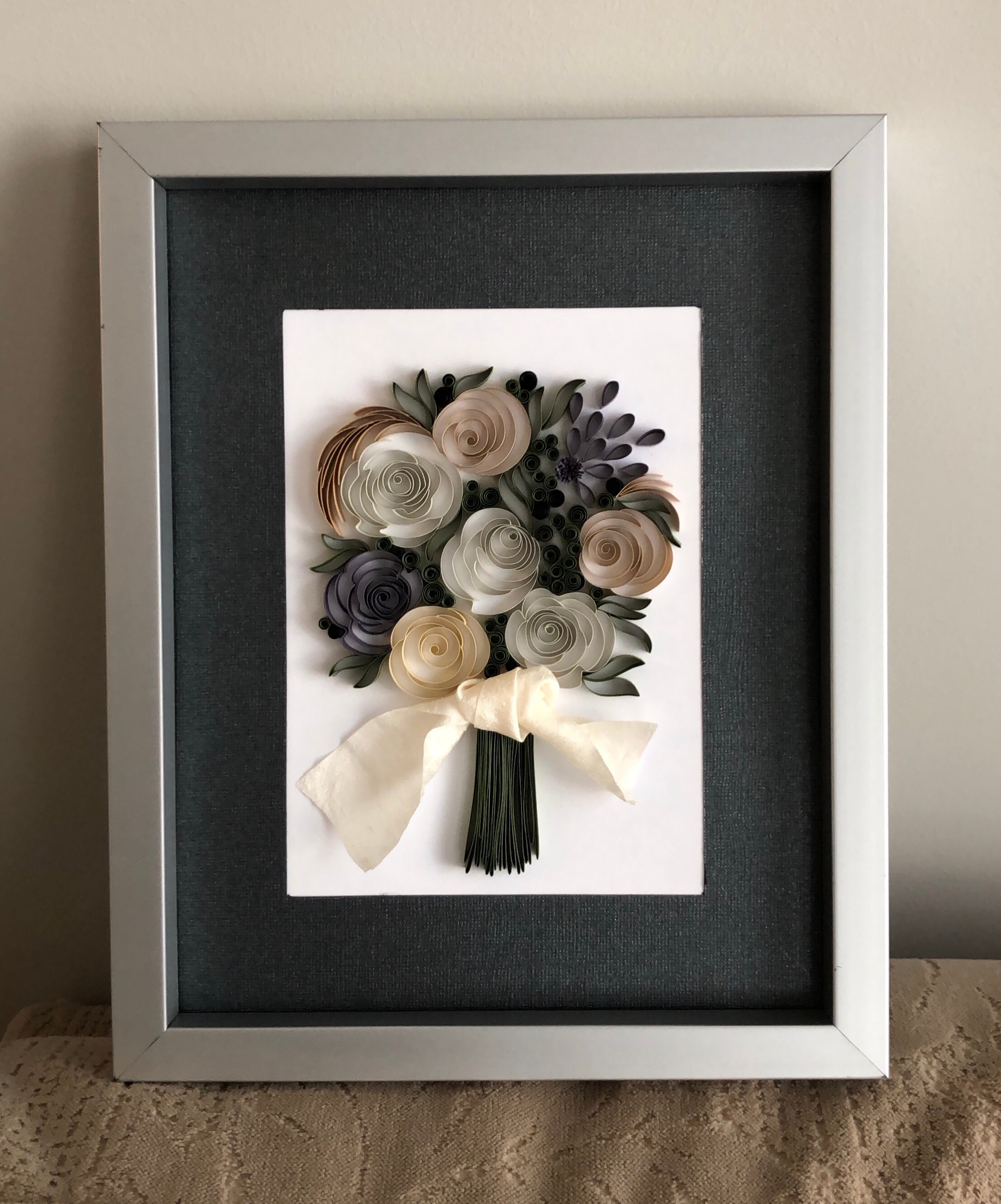 Elegant Flower Bouquet Wall Art Paper Flower Art Quilling Etsy