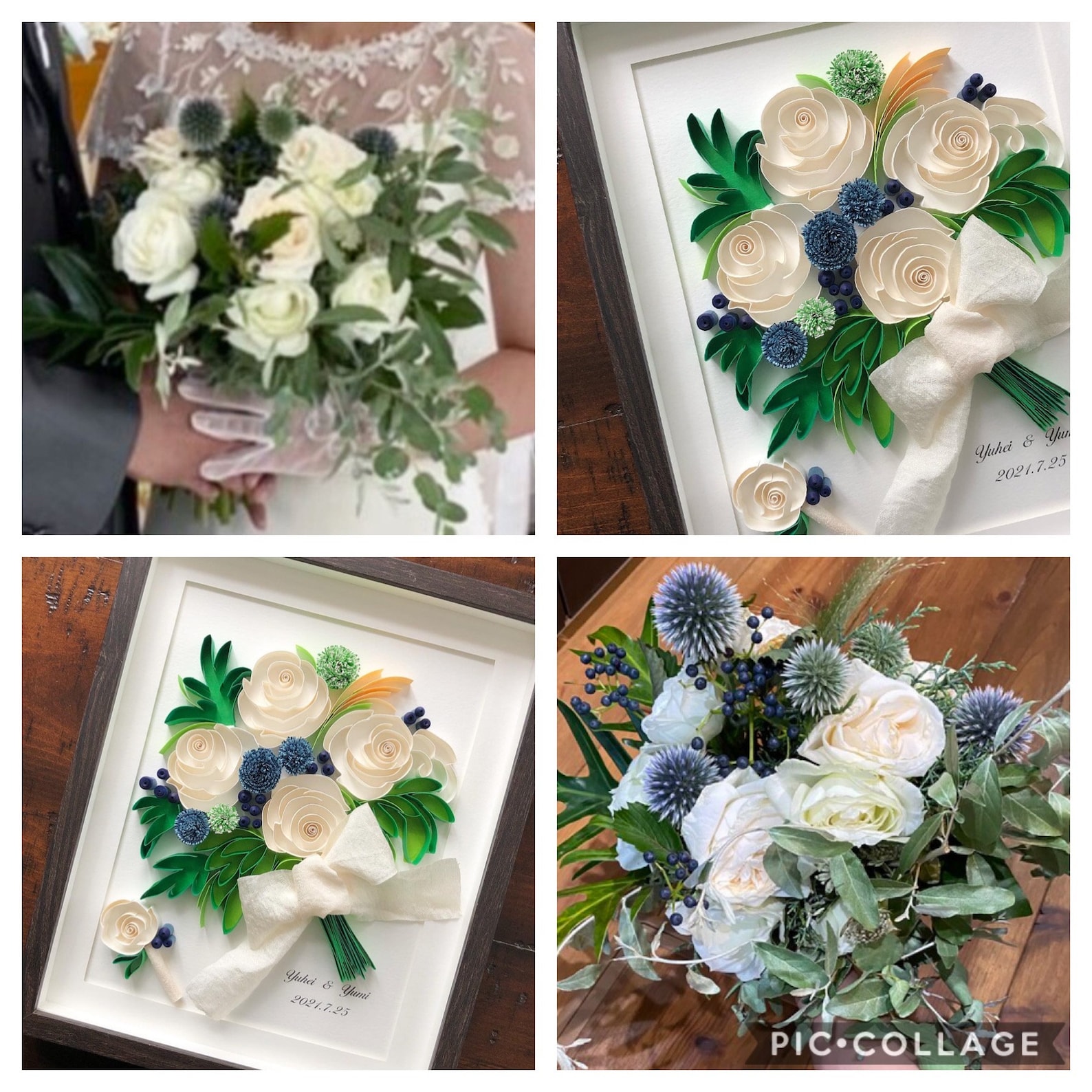 Wedding Keepsake Personalized Wedding Bouquet Portrait | Etsy