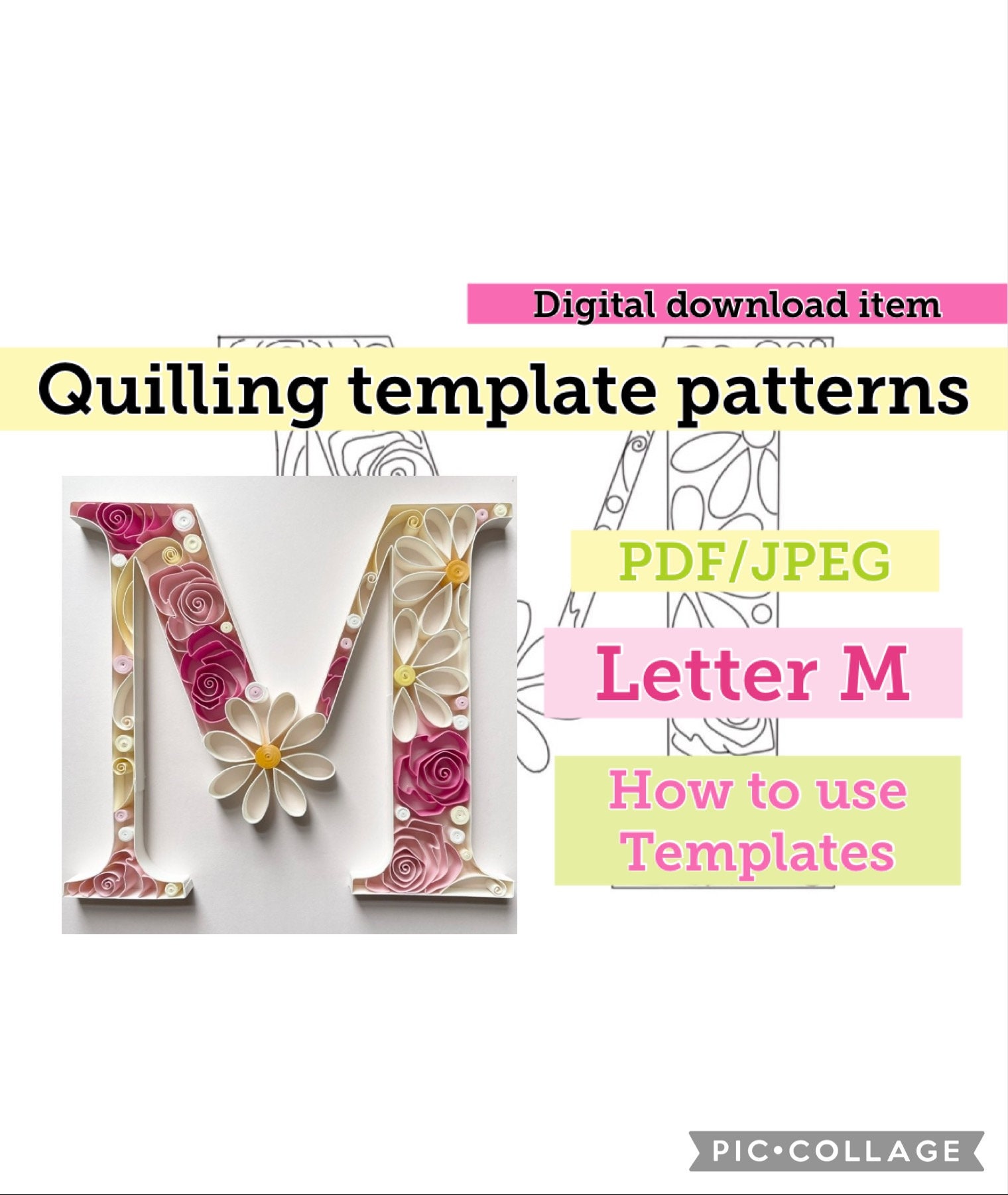 Quilling Pattern Script Quilling Template, Quilling Letter, Quilling Patterns, Quilling ...