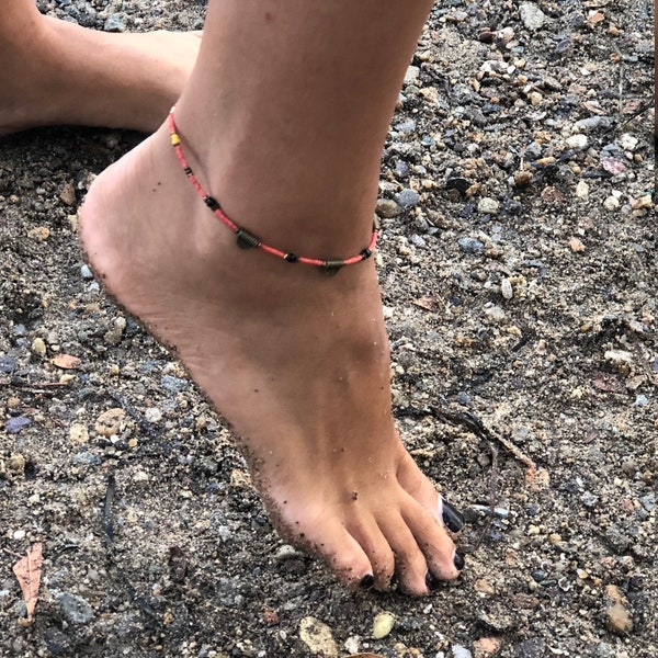 Beaded Anklet bracelet de cheville femme Gemstone Anklet Gift for Her Beach Anklet