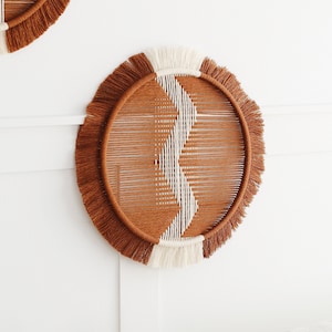Circle Macrame Wall Art, Round Wall Decoration, Circular Wall Hanging, Fiber Wall Decor, Textile Wall Art, Chakra Mural, Weave Wall Ornament